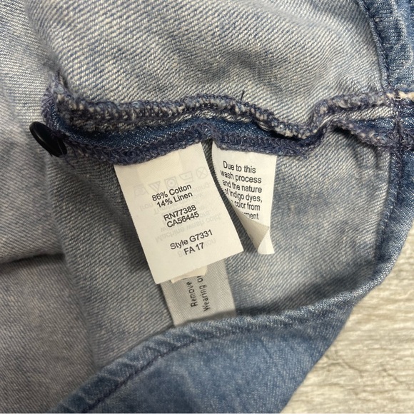 Madewell Indigo Ruffle-Side Shirt S - Picture 6 of 8